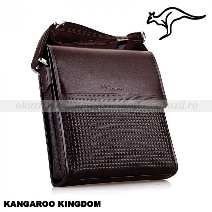 KANGAROO KINGDOM - Geanta de umar business lux din piele