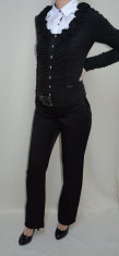 Pantalon dama, nuanta de negru, inchidere cu fermoar (Culoare: NEGRU, Marime: 38) foto