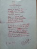 Poezie in manuscris de Victor Eftimiu ; Singuratatile pariziene, 1954