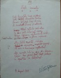 Poezie in manuscris , Victor Eftimiu ; Viata somnului , 1954 , mason , aroman