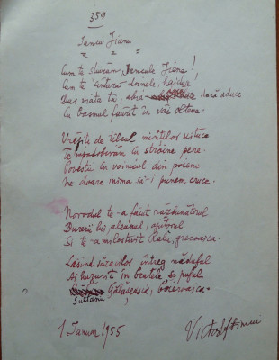 Poezie in manuscris , Victor Eftimiu ; Iancu Jianu , 1954 , mason , aroman foto
