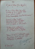Poezie in manuscris Victor Eftimiu ; As vrea sa-ntreci eterna lege-a firii