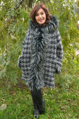 Jacheta de toamna, nuanta de gri, din lana cu captuseala subtire (Culoare: GRI, Marime: 52) foto