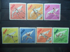 CUBA 1965 ? SPORT, ATLETISM, HARTA, serie MNH, B36 foto