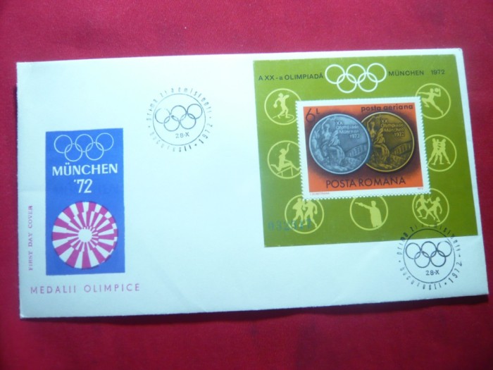 Plic FDC - Olimpiada Munchen - Medalii Olimpice