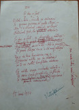 Poezie in manuscris , Victor Eftimiu ; Si dus a fost , 1954 , mason , aroman