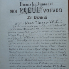 Traducerea unui hrisov al Domnului Radu Voievod , al Tarii Ungro - Vlahiei ,1833