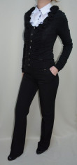 Pantalon tineresc, nuanta de negru, buzunare laterale (Culoare: NEGRU, Marime: 36) foto