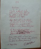 Cumpara ieftin Poezie in manuscris , Victor Eftimiu ; Anotimpuri , 1954 , mason , aroman