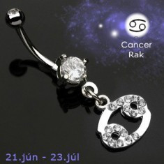 Piercing pentru buric cu zodii - Rac foto