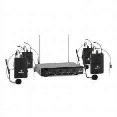 Auna VHF-4-HS, set de microfon VHF cu 4 canale, 4 x ca?ti de microfon, 50M foto
