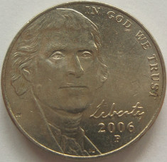 Moneda 5 Centi - SUA, anul 2006 *cod 4328 Litera P foto