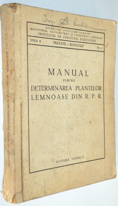 Manual pentru determinarea materialelor lemnoase din R.P.R- 1950