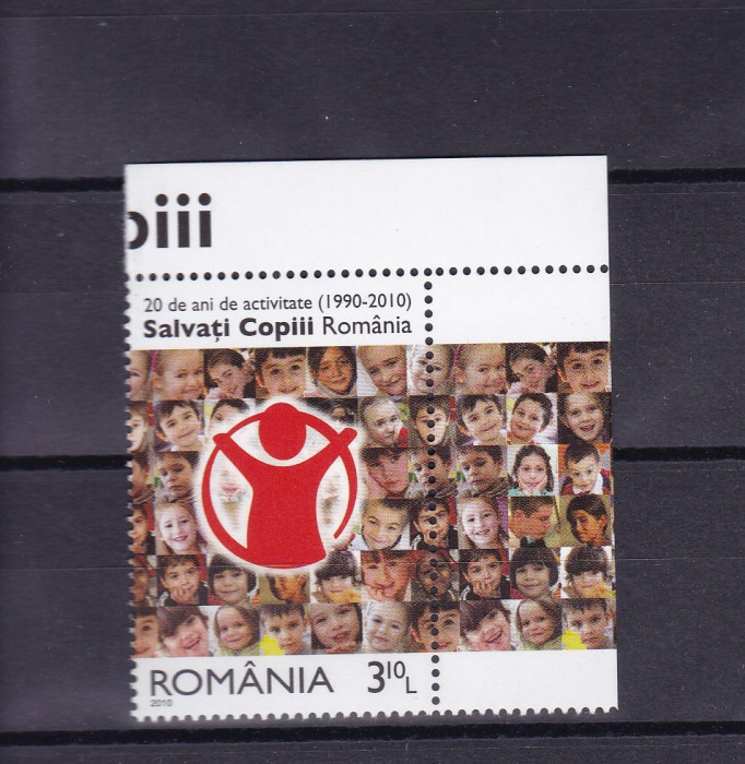 ROMANIA 2010 LP 1867 20 DE ANI ACTIVITATE SALVATI COPII SERIE MNH