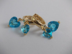 Cercei Luxury Aquamarine Heart Crystal Cod produs: AN6 foto