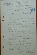 Scrisoare a lui Octavian C. Taslauanu de la Luceafarul , 1920 foto