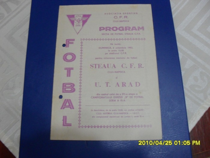 program Steaua CFR Cluj - UTA