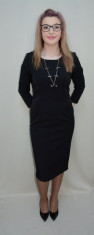 Rochie neagra, stras argintiu fashion in partea de sus (Culoare: NEGRU, Marime: 46) foto