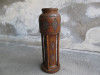 H Vaza Art Deco din lemn cu ornamente sculptate manual veche romaneasca