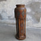 h Vaza Art Deco din lemn cu ornamente sculptate manual veche romaneasca