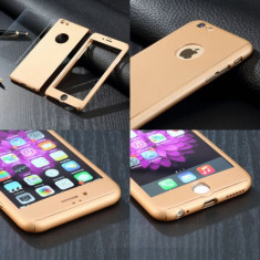 Husa fata-spate pentru iPhone 6/6s GOLD + Folie de sticla gratis ! foto