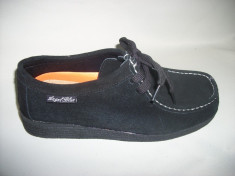 Pantof din piele intoarsa, neagra, cu talpa groasa, confortabila (Culoare: NEGRU VELUR, Marime: 38) foto