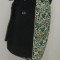 Palton negru si lung, maneci din piele ecologica matlasata (Culoare: NEGRU, Marime: XXL-44)