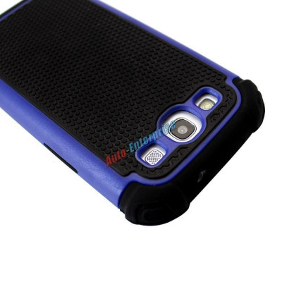 Husa protectie albastru cu negru hibrid antisoc Samsung Galaxy S3 i9300 foto