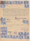 1947 ROMANIA document fiscal 60 timbre pledoarii 50 lei cota catalog 1800 $, Istorie, Stampilat