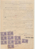 1946 ROMANIA document fiscal 10 timbre pledoarii 30 lei cota catalog 300$, Stampilat