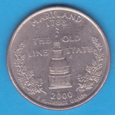(M1318) MONEDA SUA - QUARTER DOLLAR 2000, LIT. D - MARYLAND