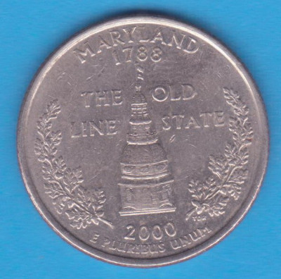 (M1318) MONEDA SUA - QUARTER DOLLAR 2000, LIT. D - MARYLAND foto