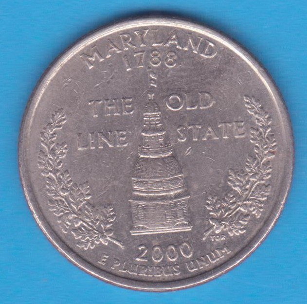 (M1318) MONEDA SUA - QUARTER DOLLAR 2000, LIT. D - MARYLAND