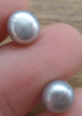 Cercei argint 925 (marcaj) cu perla de cultura gri 6 mm foto