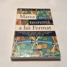 MAREA TEOREMA A LUI FERMAT - SIMON SINGH,R45 foto