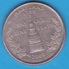 (M1322) MONEDA SUA - QUARTER DOLLAR 2000, LIT. D - MARYLAND