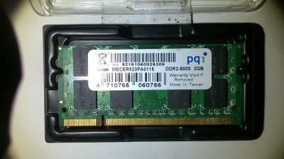 2Gb Memorie laptop PQI MECER523PA0115 DDR2 2GB PC6400 800MHz SoDimm PQD22808E25R foto