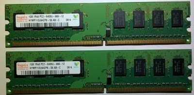 2GB DDr2 800 PC2-6400 Hynix Dual channel 2*1GB DDR2 HYMP112U64CP8-Y5-AB-C foto