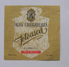 Eticheta Vin - Feteasca de Valea Calugareasca , anul 1970 foto