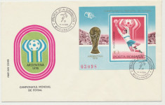 1978 ROMANIA FDC rar Sport colita nedantelata Fotbal C.M. Argentina foto