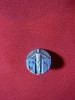 Insigna FSGT ,interbelica , metal argintat si email , d= 1,3 cm