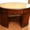 BIROU DE DAMA OVAL - NUC CU BLAT DE PIELE - ART-DECO - 1920, Birouri si secretari, Art Deco, 1900 - 1949