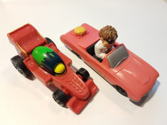 set 2 masinute McDonalds: curse F1 Hot Wheels Mattel; Ford Thunderbird Disney foto