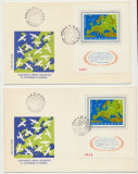 1977 ROMANIA FDC 2x colita nedantelata CSCE Helsinki una cu eroare de dimensiune