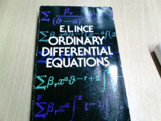 ORDINARY DIFFERENTIAL EQUATIONS -E. L. INCE foto