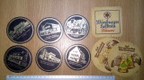 Cumpara ieftin LOT SUPORTURI DE PAHARE VINTAGE DIN PLUTA SI CARTON