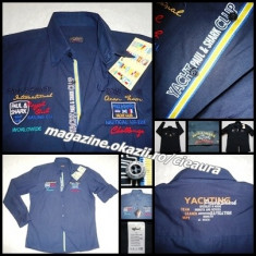 CAMASA 4XL BLEUMARIN BARBATI FIRMA PAUL&amp;amp;SHARK MADE IN ITALY 100% BUMBAC EMBLEME foto