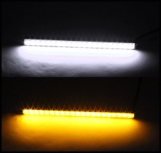 Lumini de zi DRL auto LED 2x 21LED SMD5630 Dual DRL+Semnalizare Alb Xenon 6000k foto