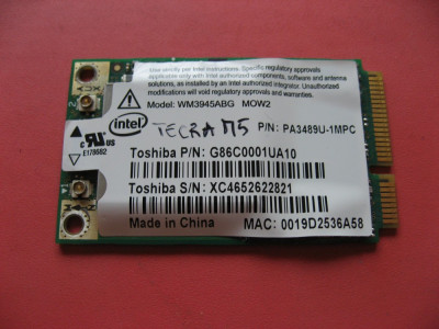 Placa de retea wireless laptop Toshiba Tecra M5, Intel WM3945ABG G86C0001UA10 foto