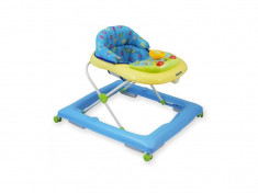 Premergator copii cu roti din silicon Baby Mix BG-1601 Blue Cream foto